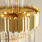 Golden Luxury Hotel Lobby Crystal Chandelier for Multi-Story Staircase Lighting