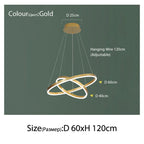 Sophisticated Duplex Living Room Chandelier & LED Circles Lighting Fixtures