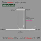 Modern LED Chandelier for Dining, Tea Room, Office, Bar - Long Strip Design