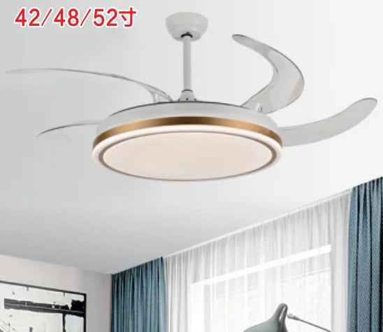 LED Invisible Fan Lamp Modern Ceiling Chandelier for Living Room Bedroom