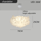 LED Petal Ceiling Chandelier for Living Room, Dimmable Round Bedroom Lamp