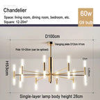 Nordic Chandeliers: Modern Living & Dining Room Pendant Lighting Fixtures