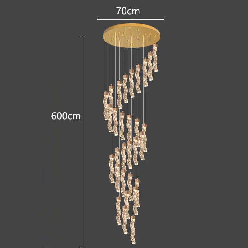 Crystal Chandelier Stair Pendant Lamp Living Room Pendant Lights Interior Lighting