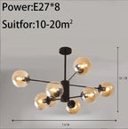 Nordic Magic Beans Chandelier for Living Room Bedroom Dining Study by Afralia™