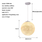 Cream Moon LED Pendant Chandelier: Modern Living Room Kitchen Bedroom Lighting