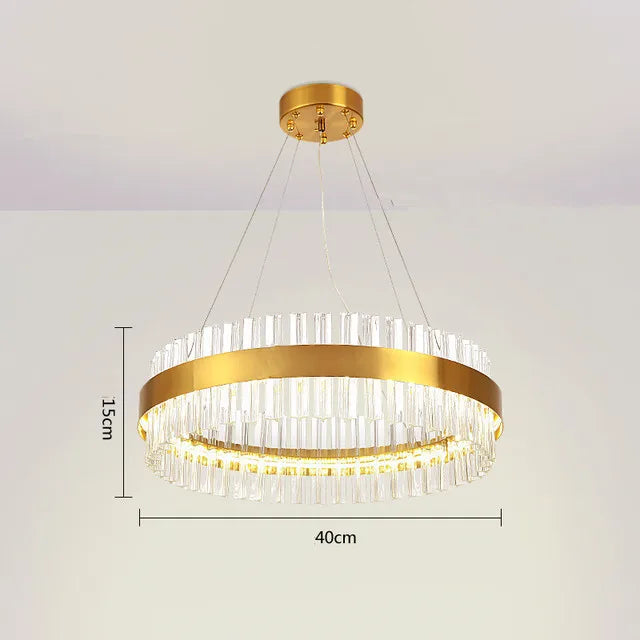 Crystal LED Circle Pendant Chandelier for Living Room Kitchen Decor