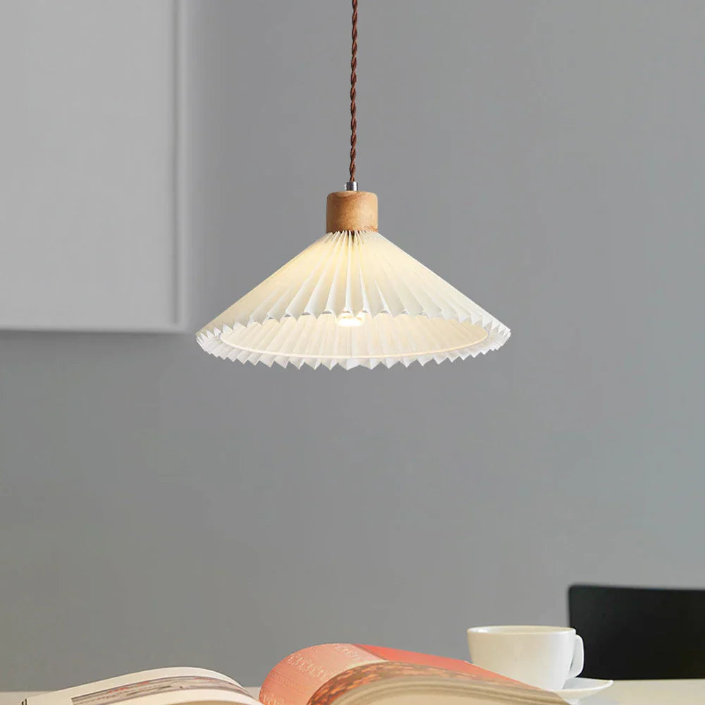 Pleated Pendant Lights: Nordic E27 Base Chandelier for Dining Room, Kitchen Island Lighting