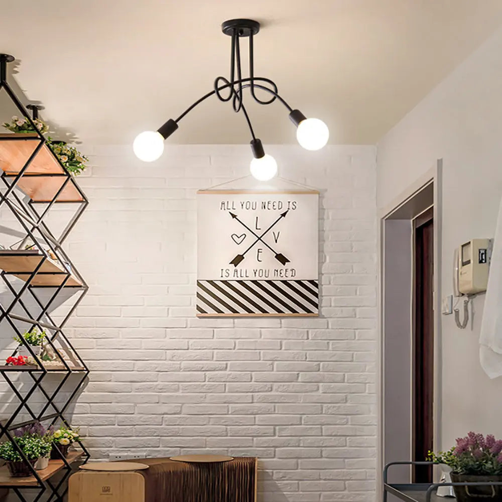 Nordic Wrought Iron Sputnik Ceiling Light Chandelier for Home Decor