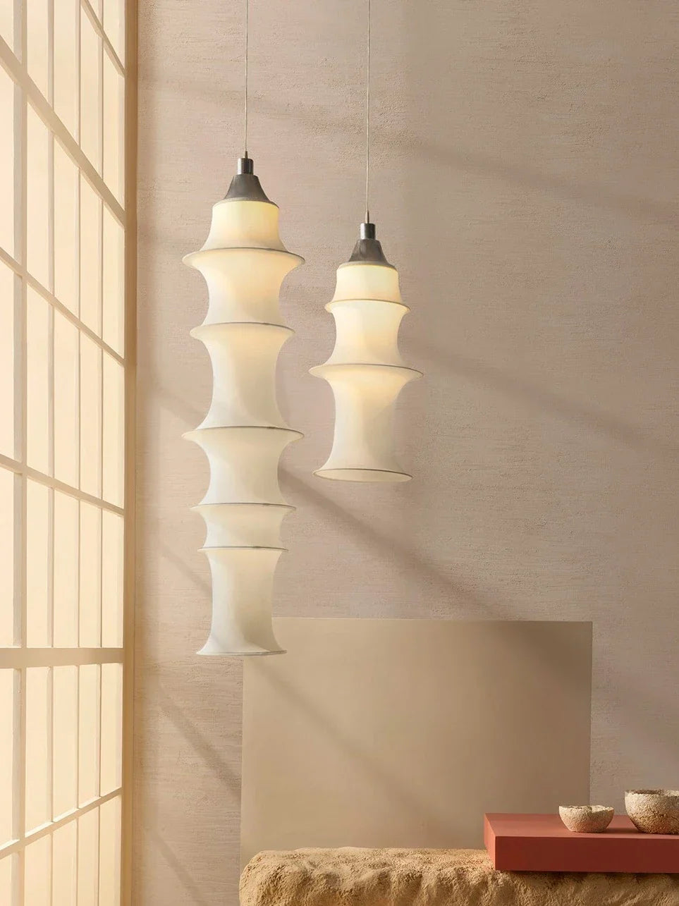 Wabi Sabi Cloth Ceiling Lamp: Japan-inspired Pendant Light for Stylish Home Decor