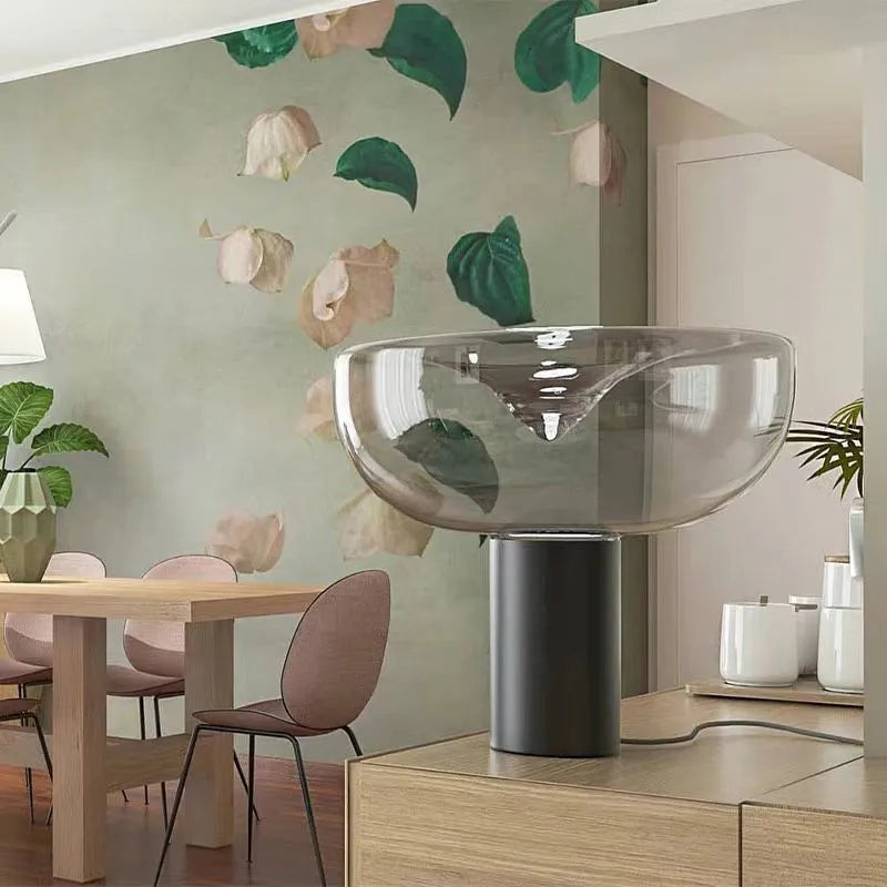 Aella Table Lamp: Elegant Clear Glass Luxury Art Desk Lamp for Office, Bedroom, and Foyer