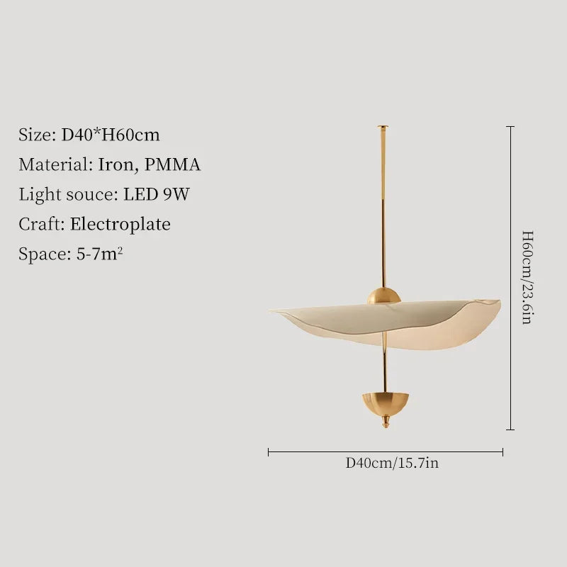 Modern LED Chandelier Lotus Leaf Gold Lustre Pendant Light for Living Room Hotel Shop