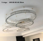 Round Crystal LED Pendant Chandelier for Luxury Dining Room and Bedroom Lighting