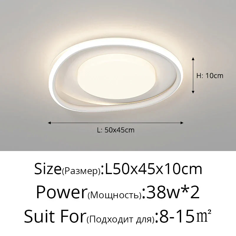 LED Ceiling Lights White Black Infinite Dimming Home Lighting Fixtures