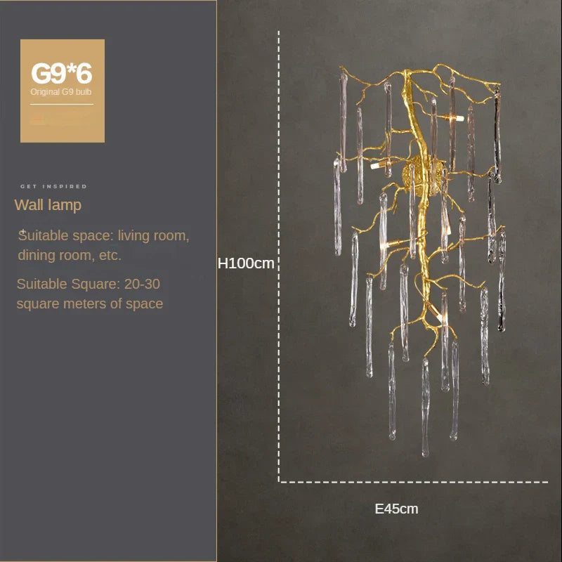Crystal Wall Lamp Living Room Bedroom Bedside Art Light