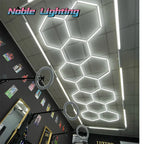 Hexagon LED Honeycomb Light: Ultra Bright Ceiling Lighting for Garage, Workshop, Showroom, Barber