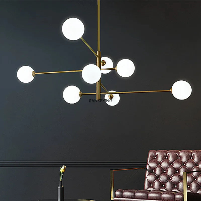 Glass Ceiling Chandelier for Bedroom Dining Living Room Decor