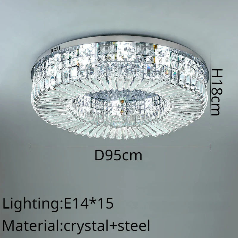 Crystal Ring LED Ceiling Lamp: Modern Luxury for Home Décor