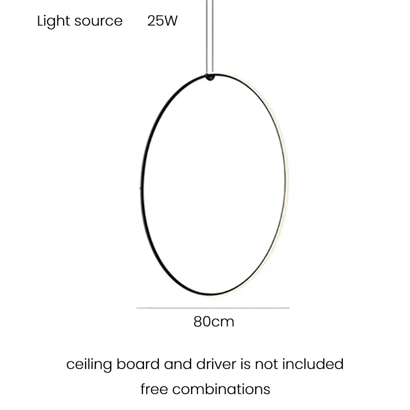Minimalistic Pendant Light - Designer Ring Lamp for Office, Living Room, Bedroom