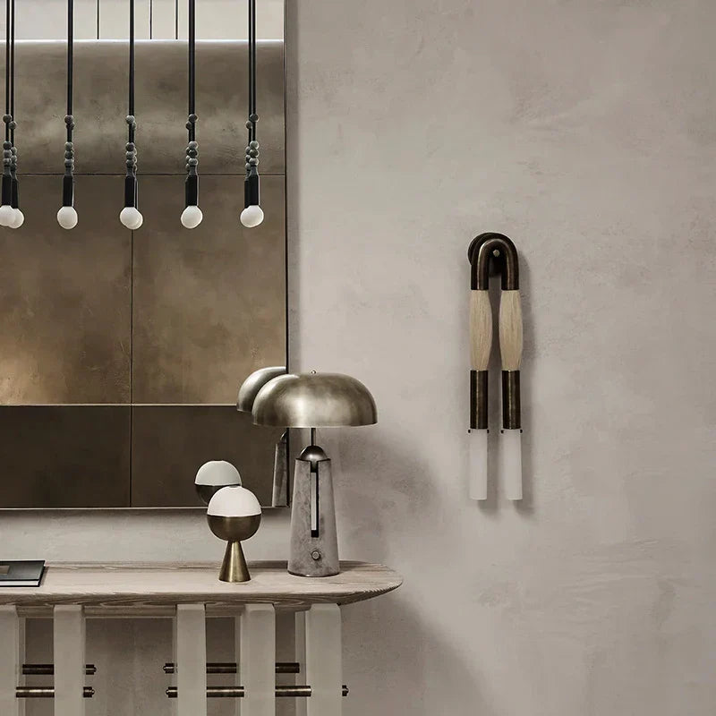 Designer Tassel U-Shaped Wall Lamp - Gold/Silver/Black Metal - Hotel Living Corridor