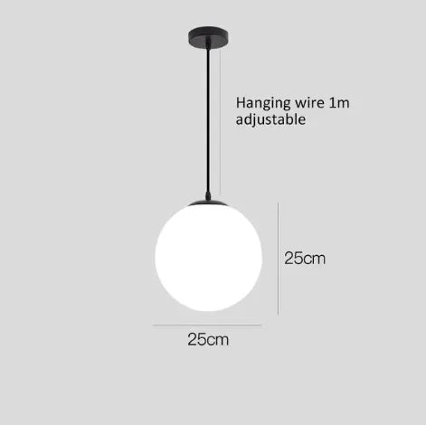 Nordic Glass Pendant Lights - White Ball Hanging Lamps for Home Decor