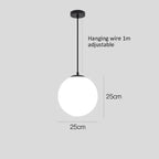 Nordic Glass Pendant Lights - White Ball Hanging Lamps for Home Decor