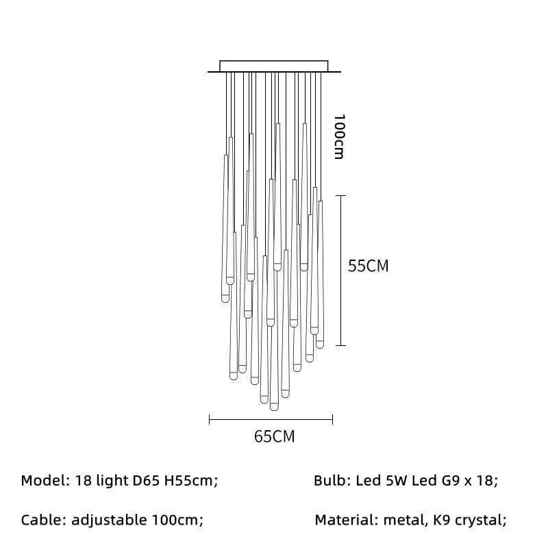 Retro Villa Led Crystal Pendant Chandelier for Elegant Home Decor