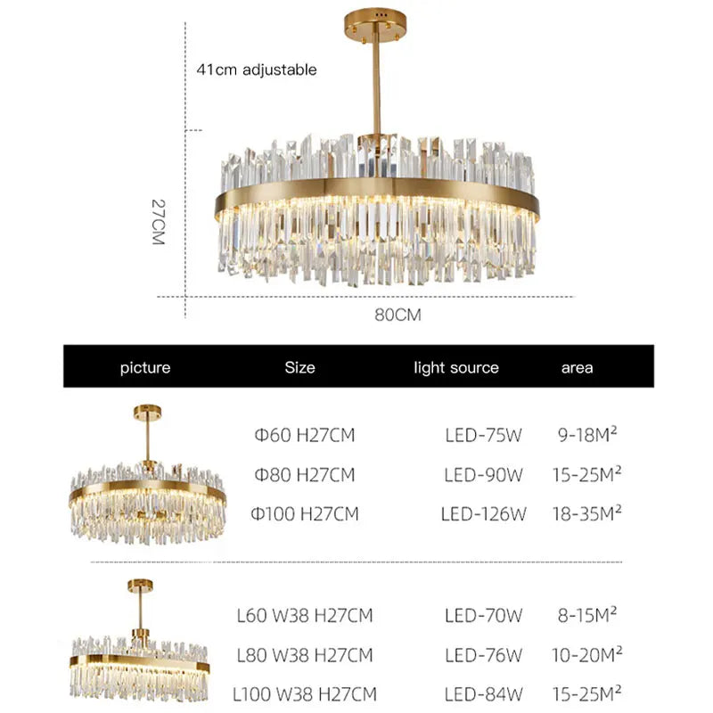 Crystal Ceiling Chandelier: Nordic Light Luxury Round Villa Pendant for Living & Dining Rooms