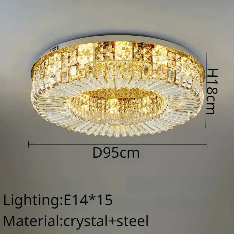 Crystal Ring LED Ceiling Lamp: Modern Luxury for Home Décor