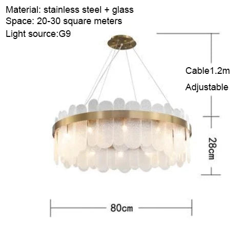 Nordic Glass LED Chandelier for Living Spaces, Hotels, and Restaurants
