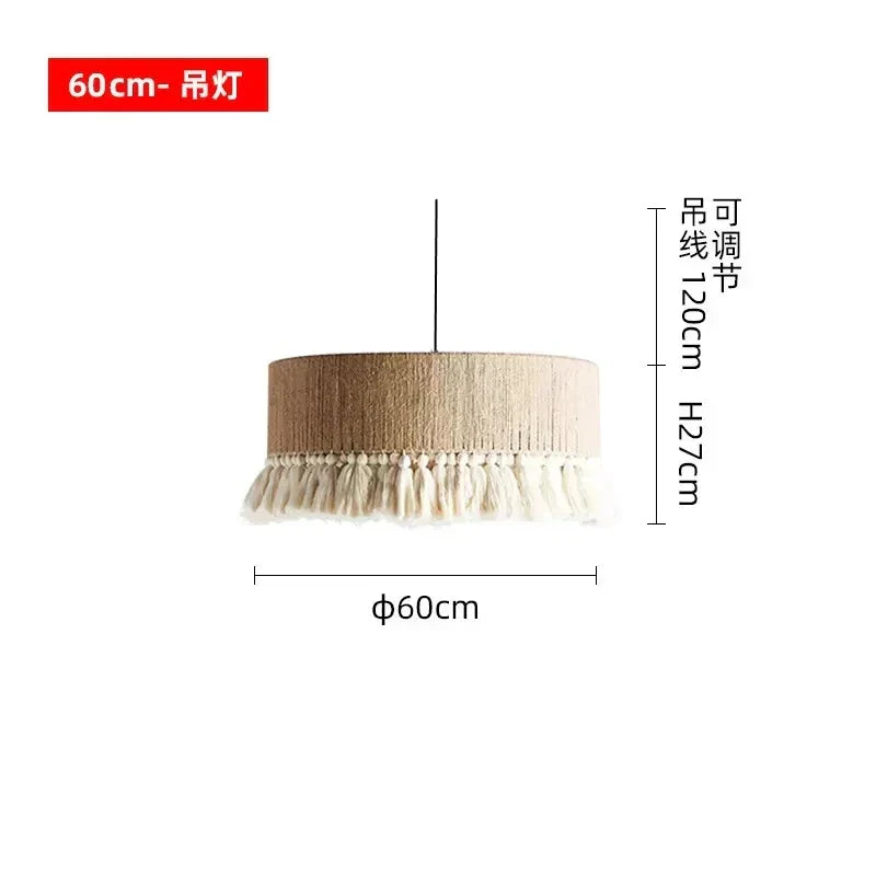 Bohemian Tassel Chandelier: Handmade Nordic Pendant Lamp for Bedroom, Living Room, Kitchen