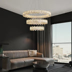 Crystal LED Ceiling Chandelier: Modern Dimmable Lighting Fixture for Stylish Home Decor