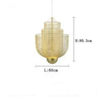 Meshmatics Birdcage Chandelier: Modern Dimmable Pendant Light in Golden & Silver