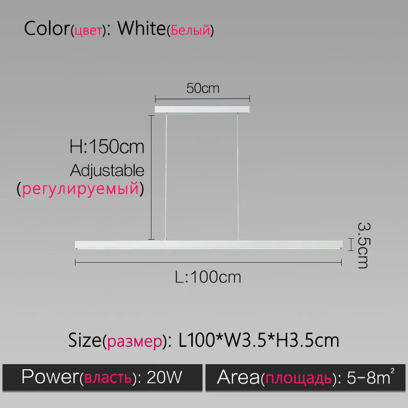 Modern Minimalist LED Pendant Light - Office Dining Room Bar Chandelier