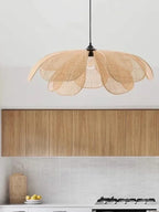 Rattan Chandelier Handmade Wabi Sabi Pendant Lights Fixtures Loft Living Room Decor