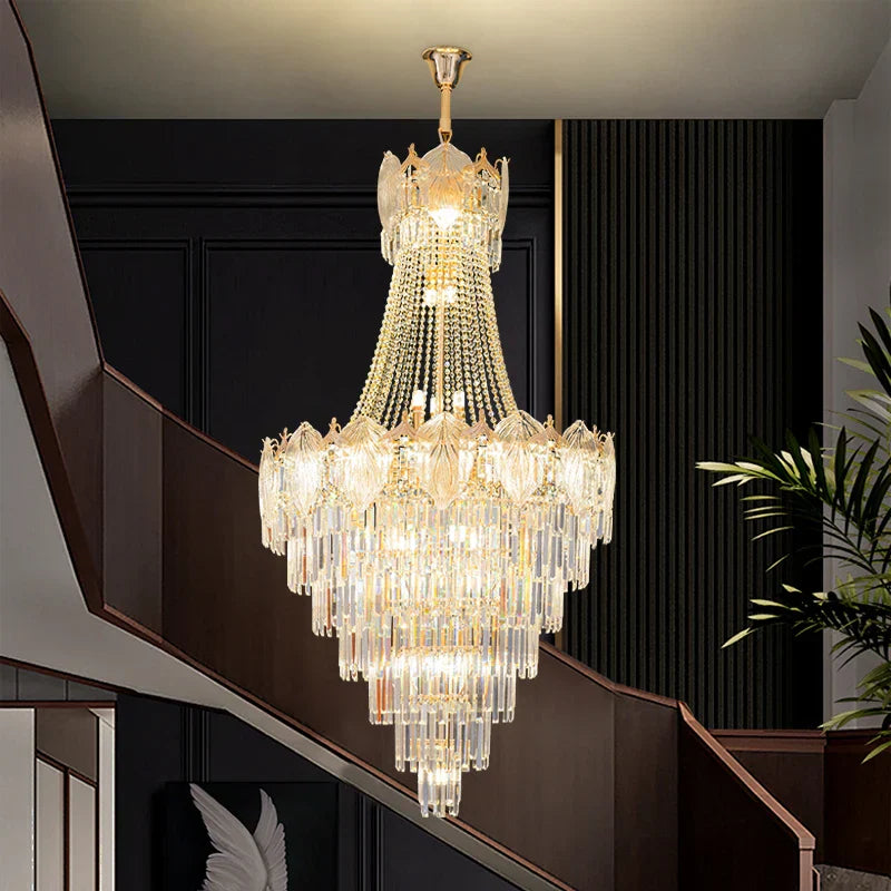 Elegant Crystal Duplex Chandelier for Livingroom, Hotel, and Villa