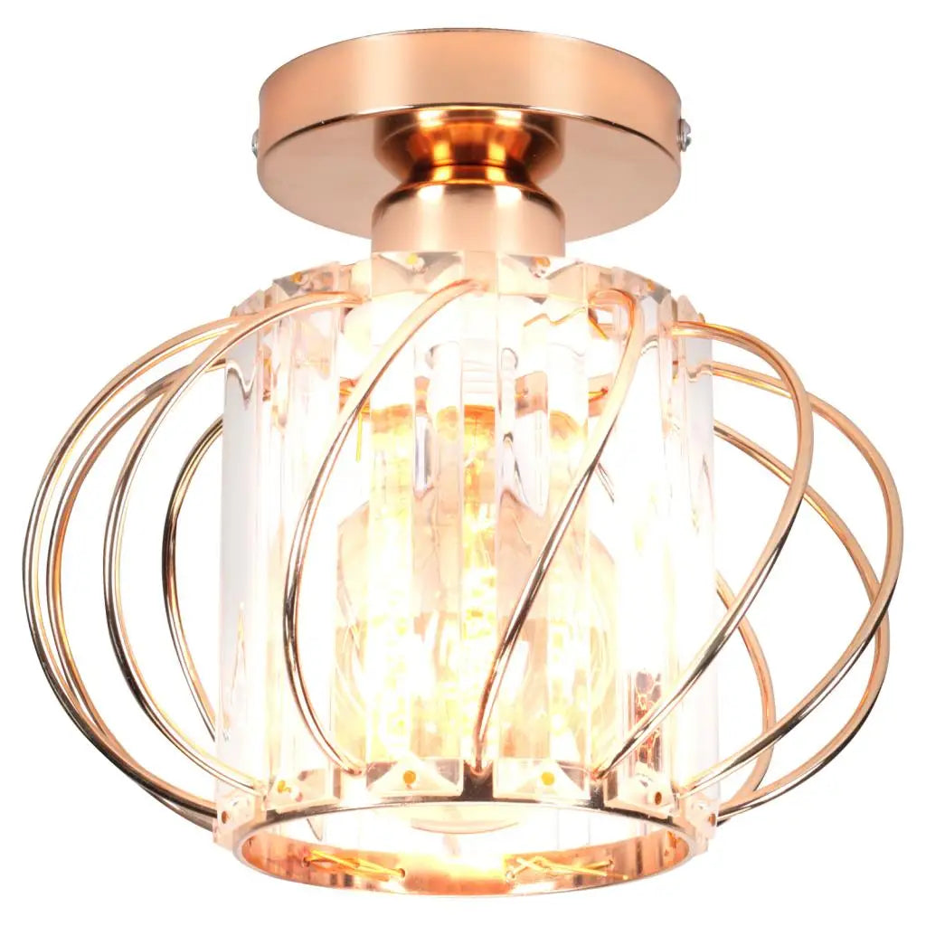 Gold Iron Cage Ceiling Light Modern Nordic Decor Retro Loft Fixture E27