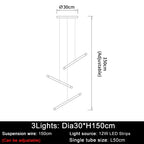 Modern Tube Design LED Chandelier - Gold/Chrome/Black Luxury Home Decor & Kitchen Lighting