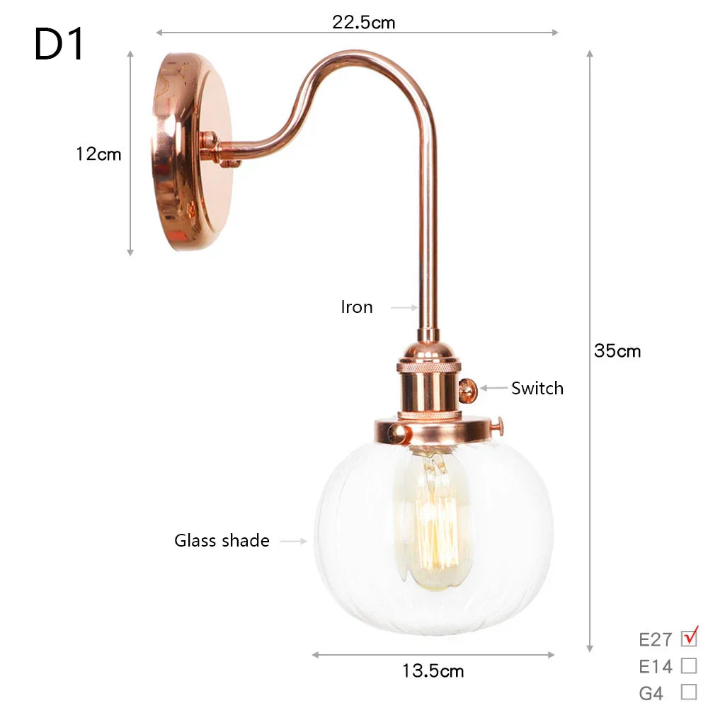 Scandinavian Glass LED Wall Sconce Modern Interior Wall Lamps