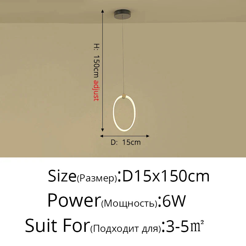 Modern Acrylic Circle Chandelier Pendant Lights for Indoor Living Room Decor