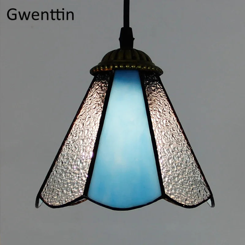 Tiffany Pendant Lights: Stained Glass Hanging Lamp for Mediterranean Loft Home Decor