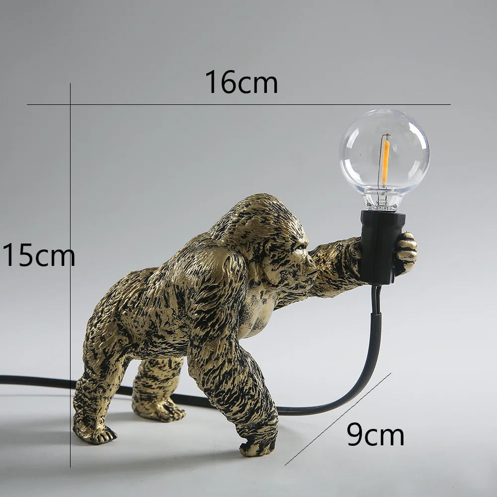 Nordic King Kong Resin Floor Lamp: Modern, Customizable LED Animal Light
