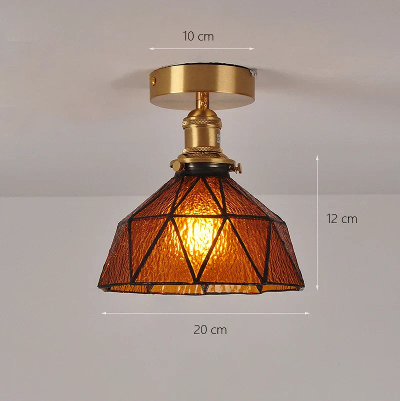 Glass Shade Pendant Ceiling Lamp for Kitchen Aisle Bedroom LED Lights Fixtures