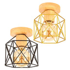 Wrought Iron Industrial Ceiling Light Fixture Vintage Lighting for Corridor Kitchen Balcony