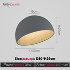 Nordic Wood Grain Ceiling Lamp for Living Room Bedroom, Minimalist Designer Art Lighting