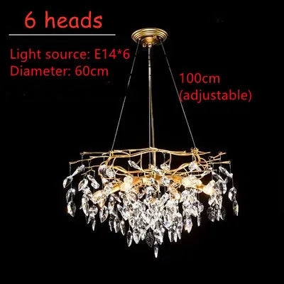 Modern Luxury Crystal Chandelier LED Pendant Light for Living Room Hotel Home Decor by Afralia™