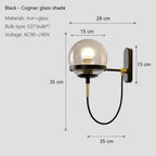 Glass Shade Wall Sconce Lamps for Hotel Bedroom LED Lights