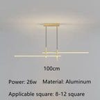 Minimalist LED Pendant Light in Black Gold for Dining Room Chandelier Home Lighting