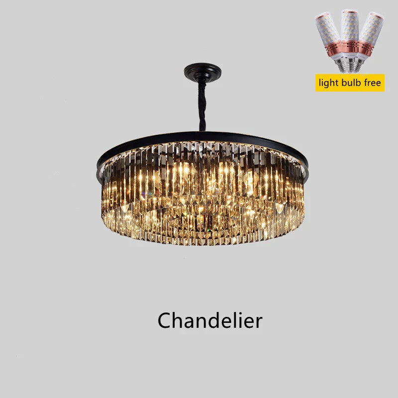 Modern Crystal Chandelier Ceiling Lamp Dual Purpose for Bedroom Living Room E14 LED
