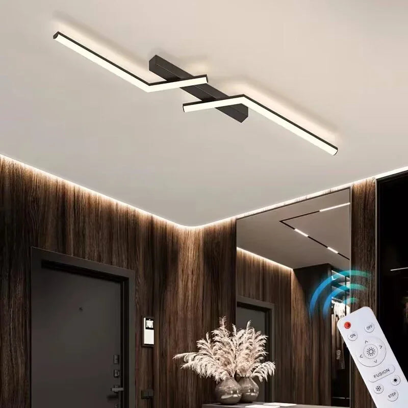 Modern Black LED Ceiling Chandelier for Corridor Bedroom Hallway Dining Room