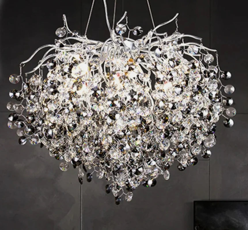 Nordic Glass Crystal Chandelier by - Gold Branch Design for Living Room & Bedroom